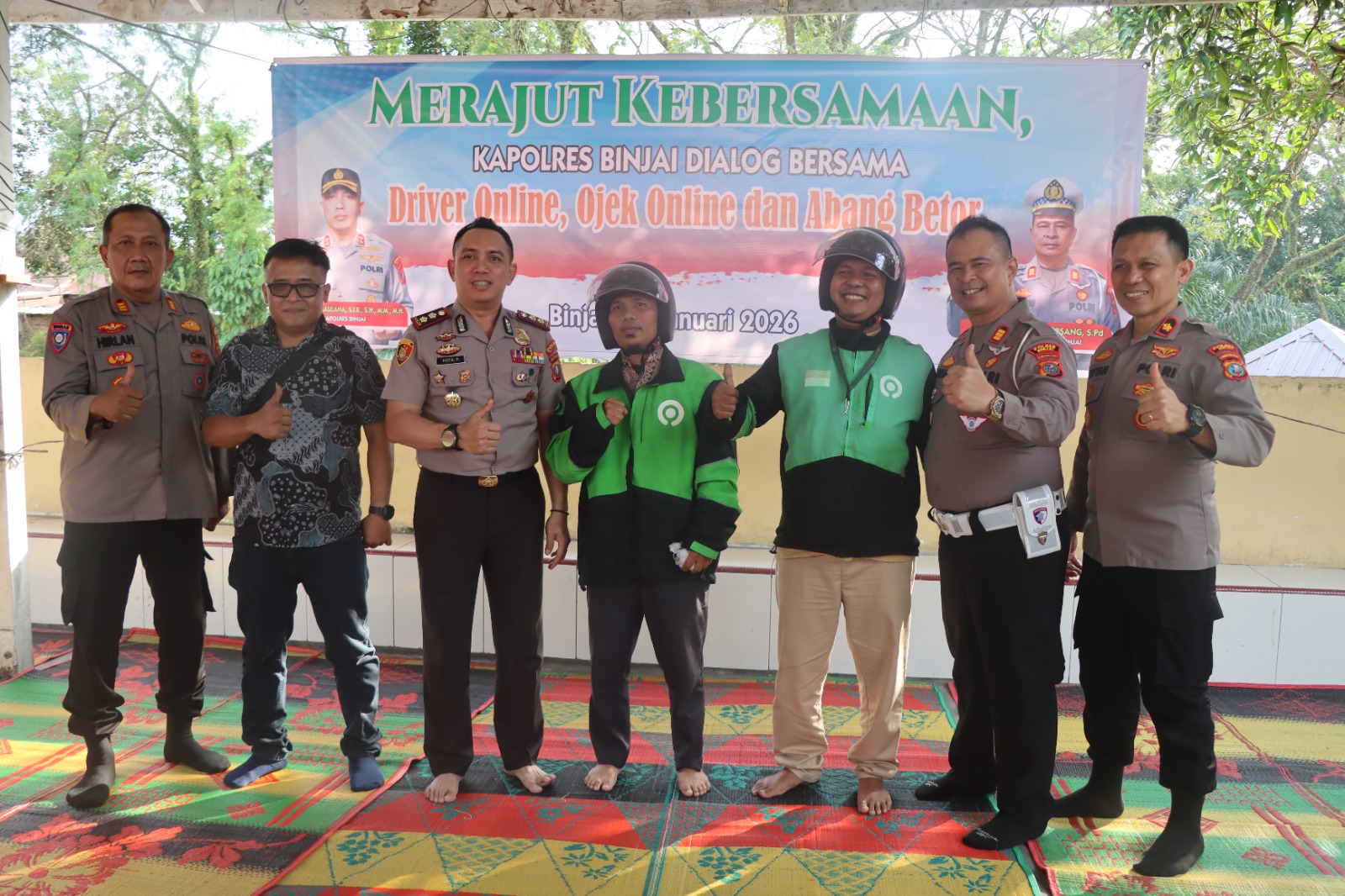 Kapolres Binjai Rajut Kebersamaan Dengan Driver Online, Ojek Online Dan Pengemudi Betor