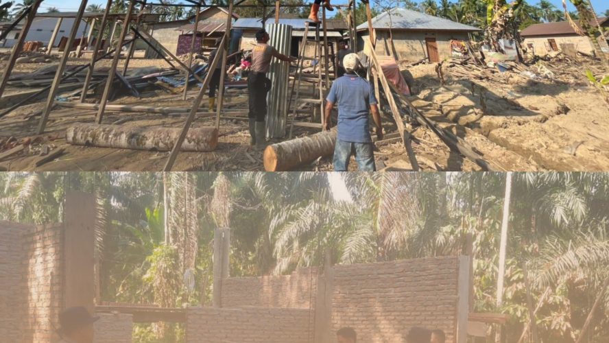 Gotong Royong Brimob Polda Sumut, Rumah Warga dan Sumur Masjid Aek Ngadol Mulai Pulih