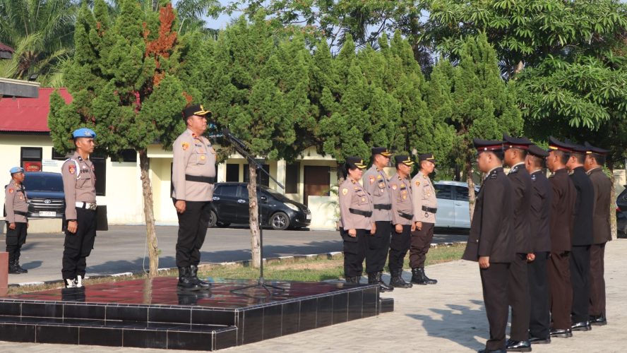 Polres Sergai Gelar Upacara Penganugerahan Satyalancana Pengabdian Polri