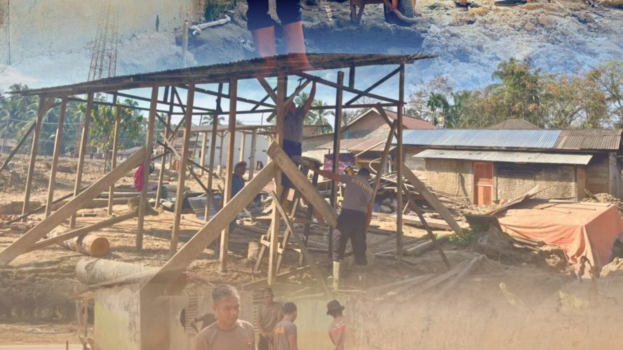 Brimob Sumut Terus Mendampingi Warga, Pembersihan Rumah dan Masjid Capai Progres Signifikan