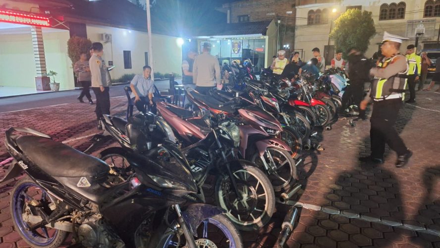 22 Unit Knalpot Brong Diamankan Polres Samosir, Razia Digelar Hingga Minggu Dini Hari