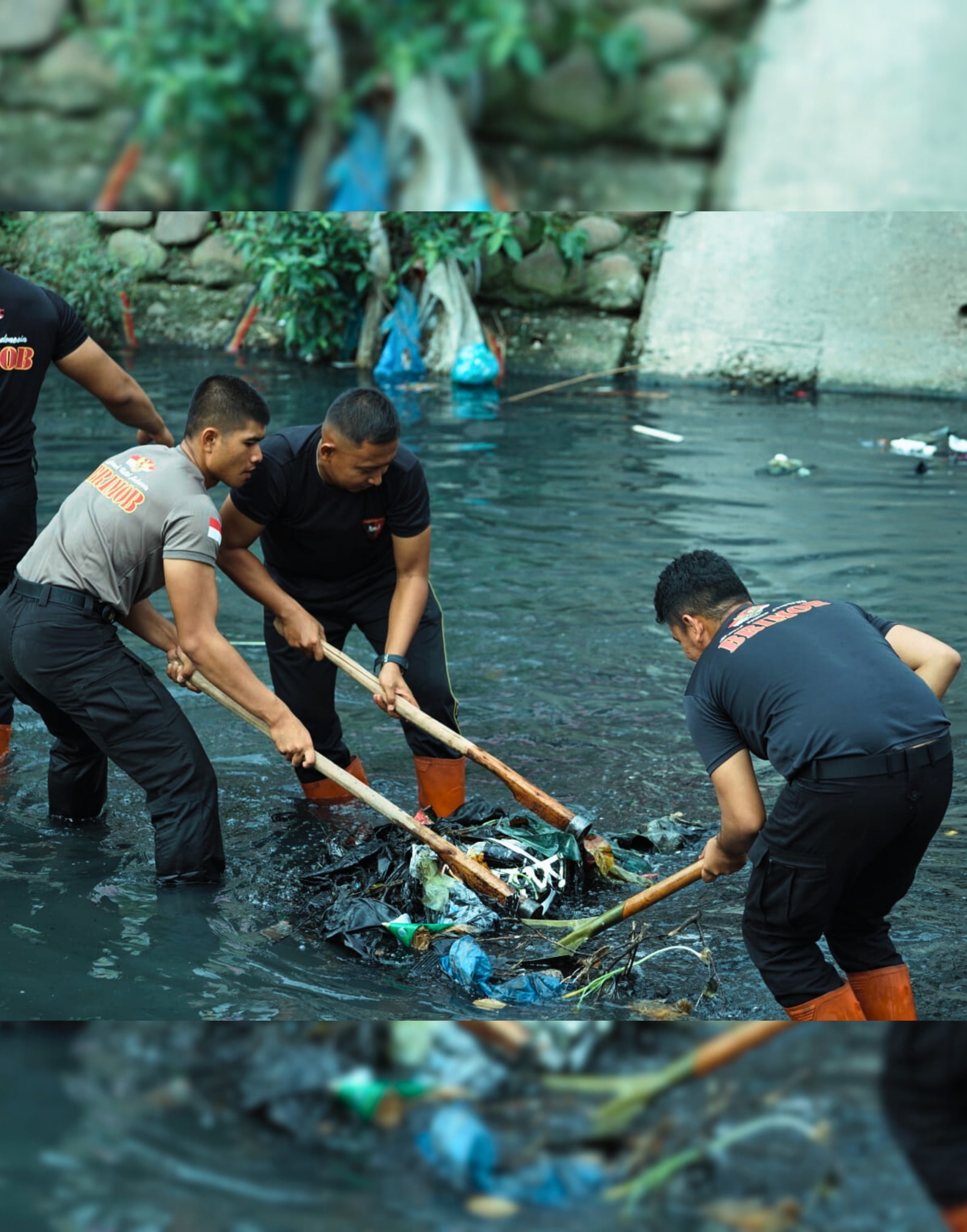 Brimob Sumut Turun ke Sungai, Aksi Nyata Menjaga Kehidupan dan Masa Depan Kota Medan