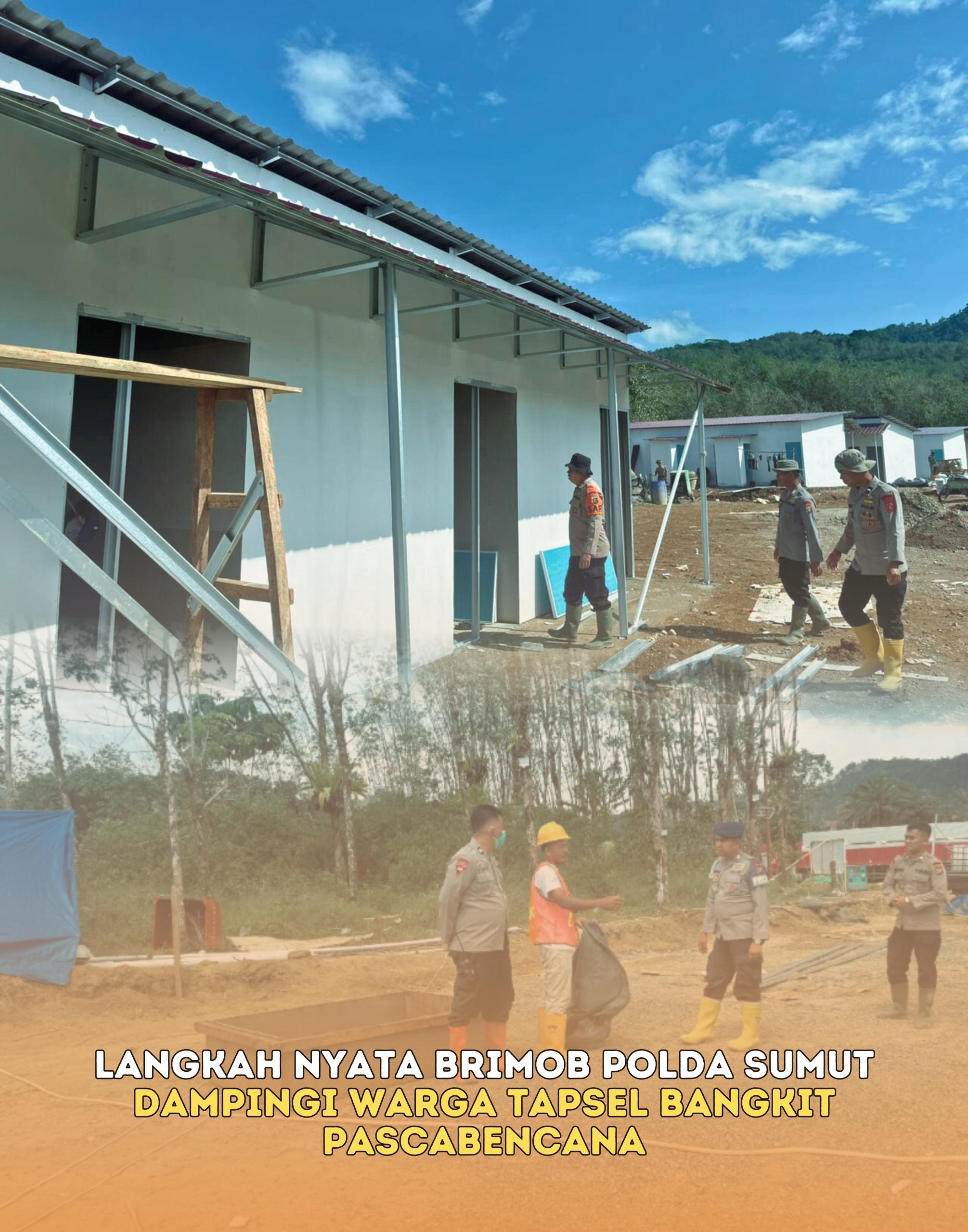 Langkah Nyata Brimob Polda Sumut Dampingi Warga Tapsel Bangkit Pascabencana