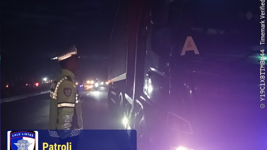 Sat Lantas Polres Sergai Gelar Patroli Asmara Subuh, Ciptakan Kondusivitas Lalu Lintas di Jalinsum
