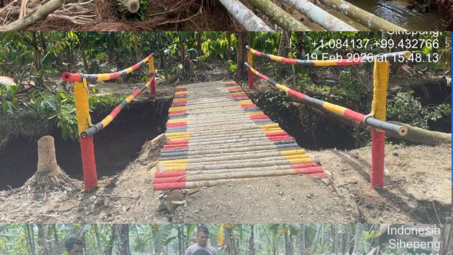Brimob Polda Sumut Bangun Jembatan Darurat di Pelosok Tapsel, Akses Warga Kembali Terhubung