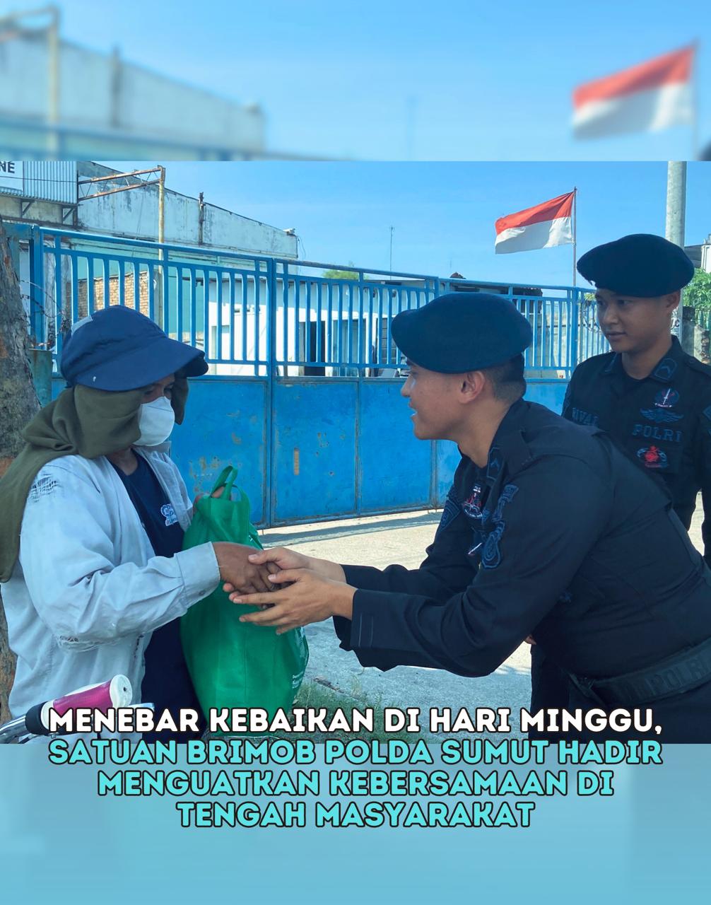Menebar Kebaikan Di Hari Minggu, Satuan Brimob Polda Sumut Hadir Menguatkan Kebersamaan Di Tengah Masyarakat