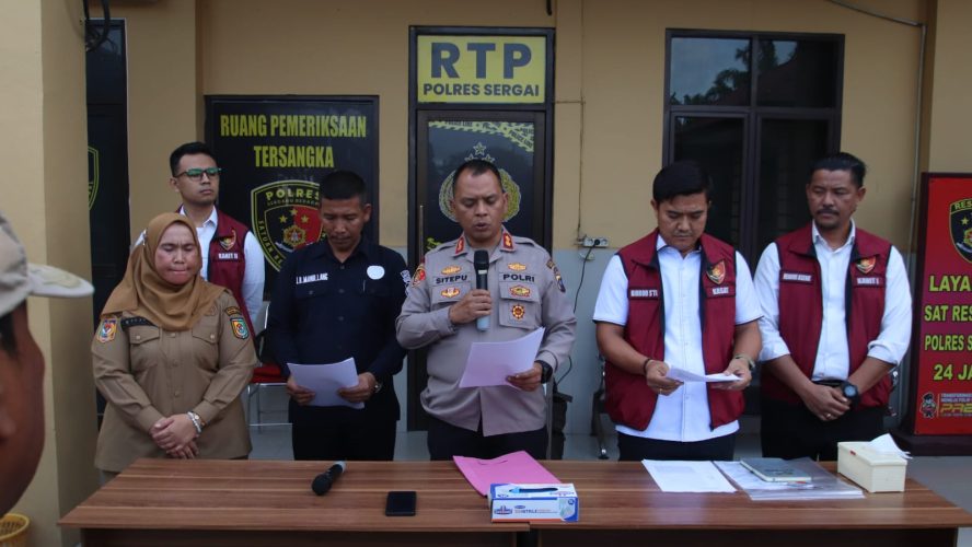 Sat Reskrim Polres Sergai Paparkan Kasus Soal Oknum Kades Tanjung Harap Diduga Gelapkan Rp100 Juta