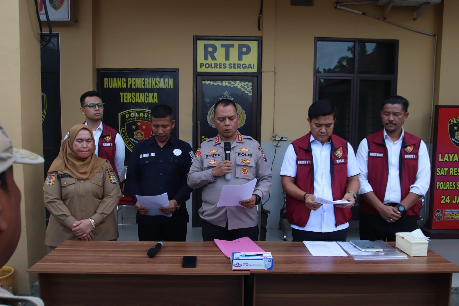 Sat Reskrim Polres Sergai Paparkan Kasus Soal Oknum Kades Tanjung Harap Diduga Gelapkan Rp100 Juta