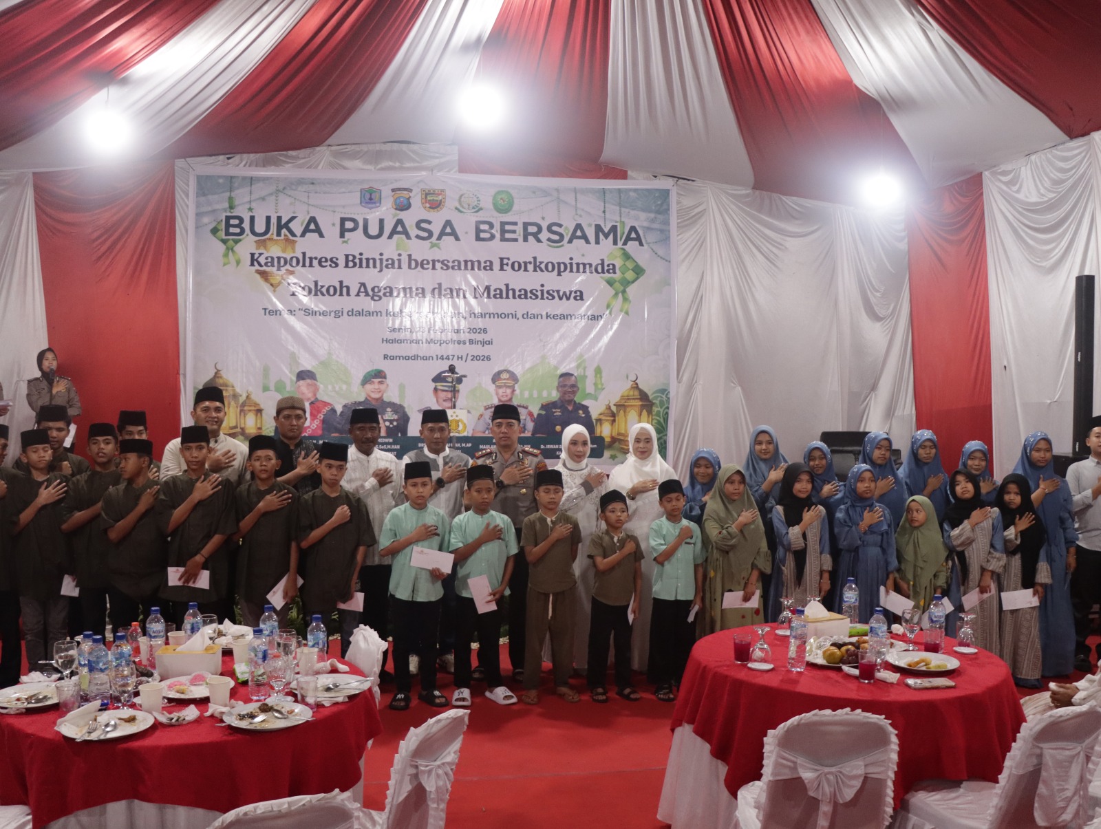 Buka Puasa Bersama Kapolres Binjai Bersama Forkopimda,Tokoh Agama Dan Mahasiswa