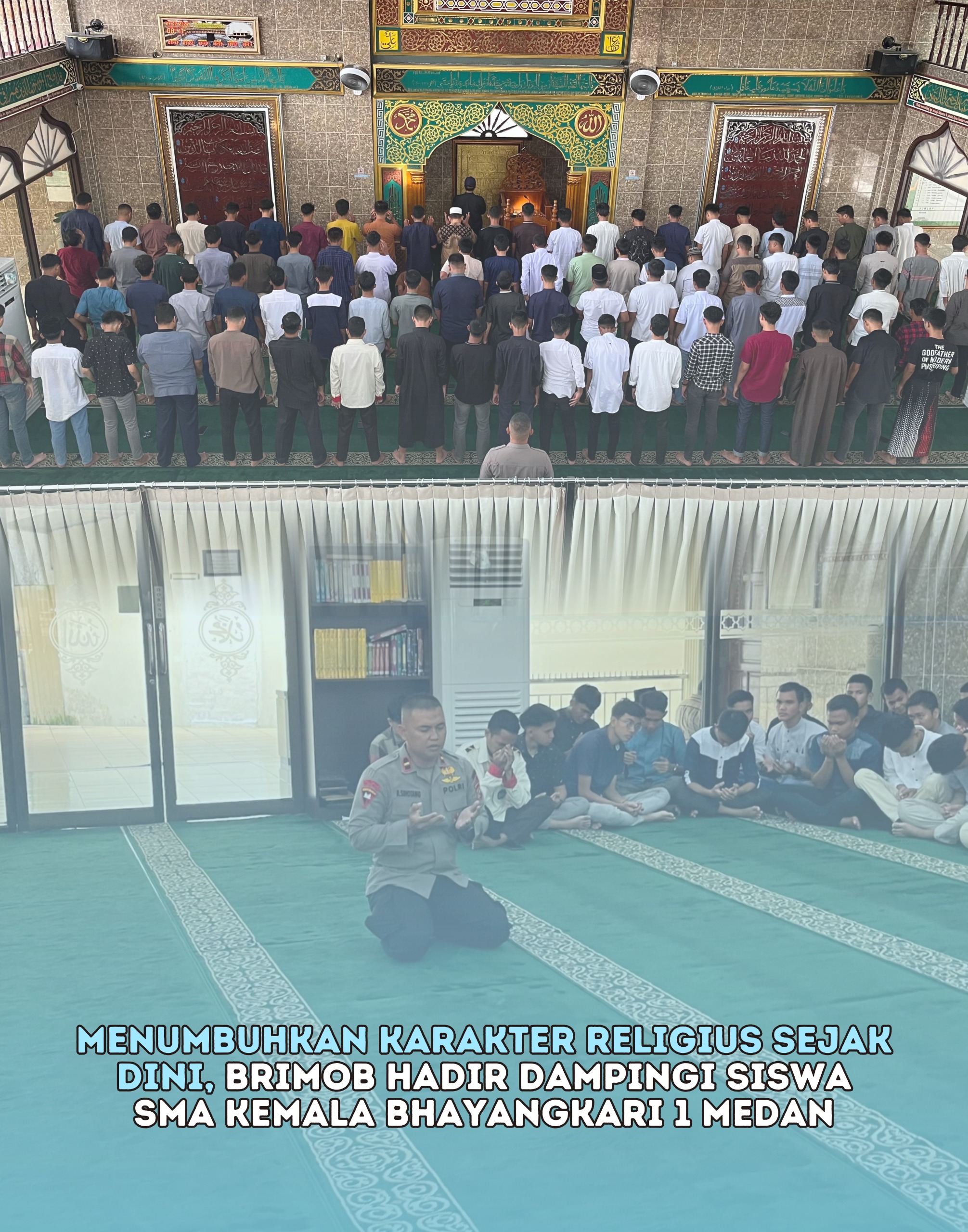 Menumbuhkan Karakter Religius Sejak Dini, Brimob Hadir Dampingi Siswa SMA Kemala Bhayangkari 1 Medan