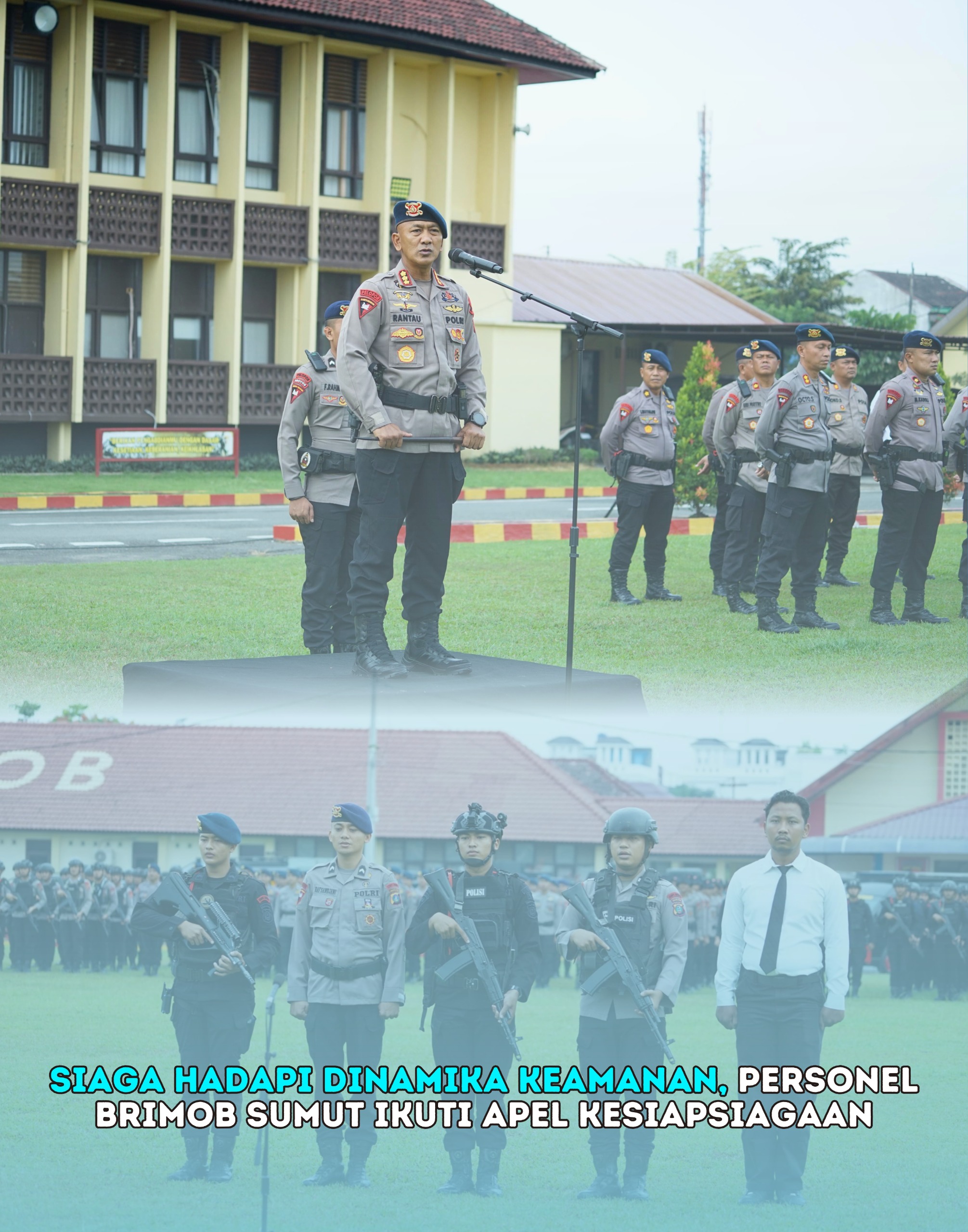 Siaga Hadapi Dinamika Keamanan, Personel Brimob Sumut Ikuti Apel Kesiapsiagaan