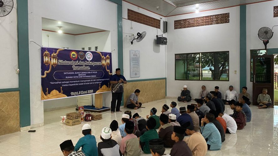 Satgaswil Sumut Densus 88 AT Polri Gelar Buka Puasa Bersama Anak Yatim di Rumah Yatim Dar Fathimah