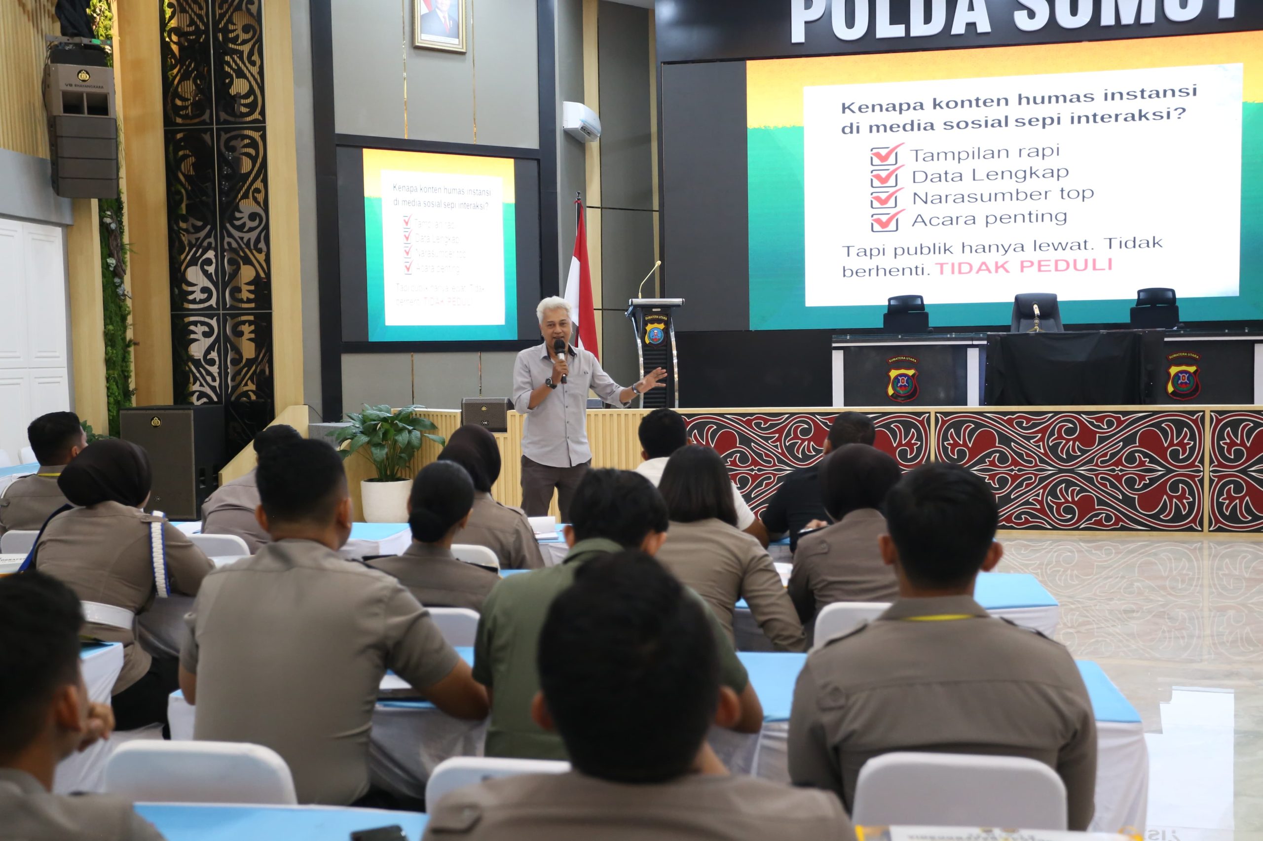 Polda Sumut Gelar Pelatihan Kehumasan, Personel Belajar Teknik Hook Berita Hingga Editing Video