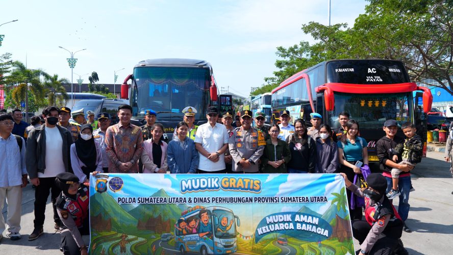 Polda Sumut Berangkatkan 192 Pemudik Dalam Program Mudik Gratis Presisi 2026
