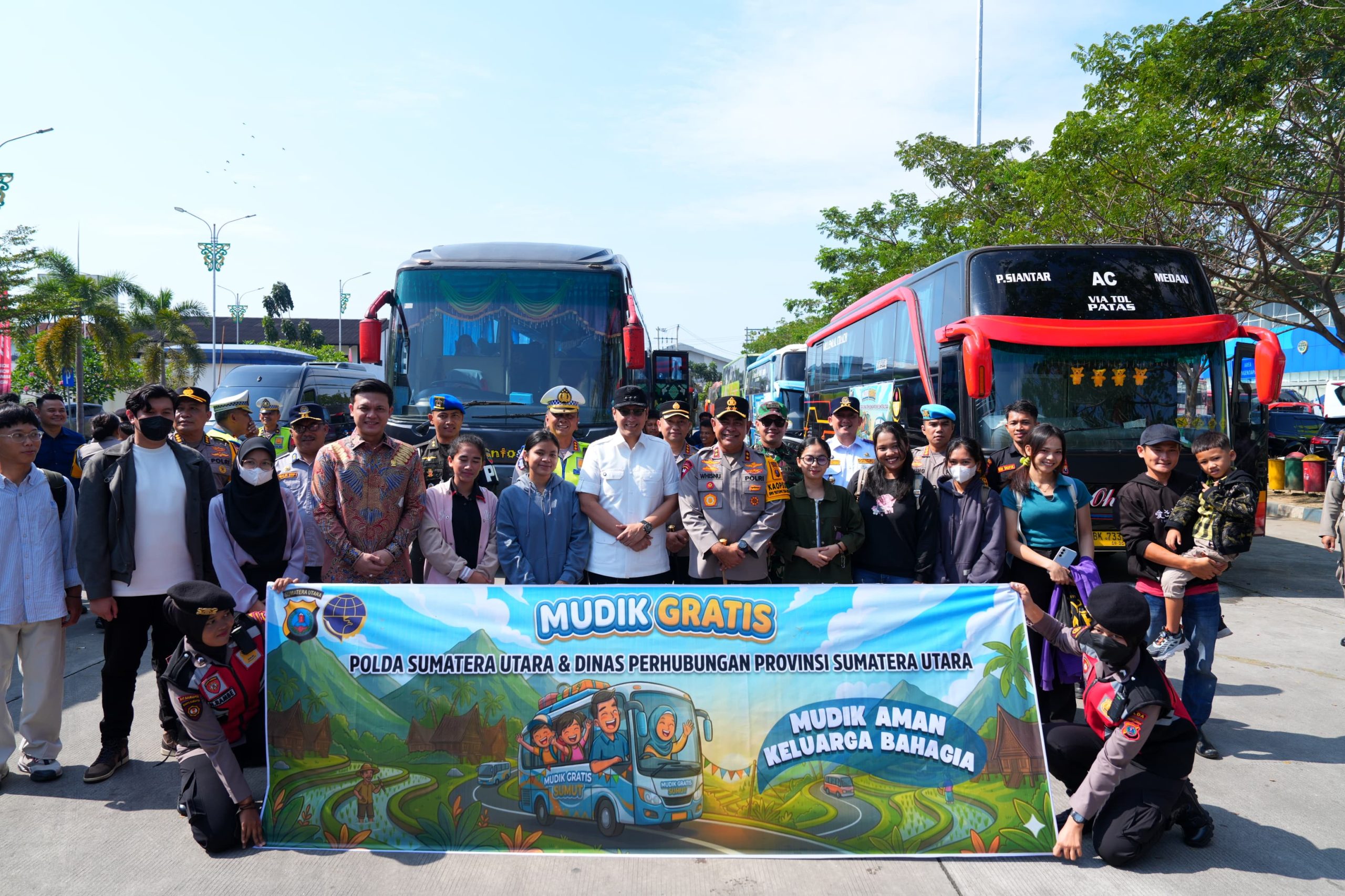 Polda Sumut Berangkatkan 192 Pemudik Dalam Program Mudik Gratis Presisi 2026
