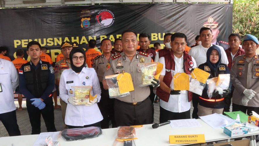 Polres Batu Bara Press Rilis Ungkap Kasus Narkoba Dan Musnahkan 1.210,07 Gram Narkotika