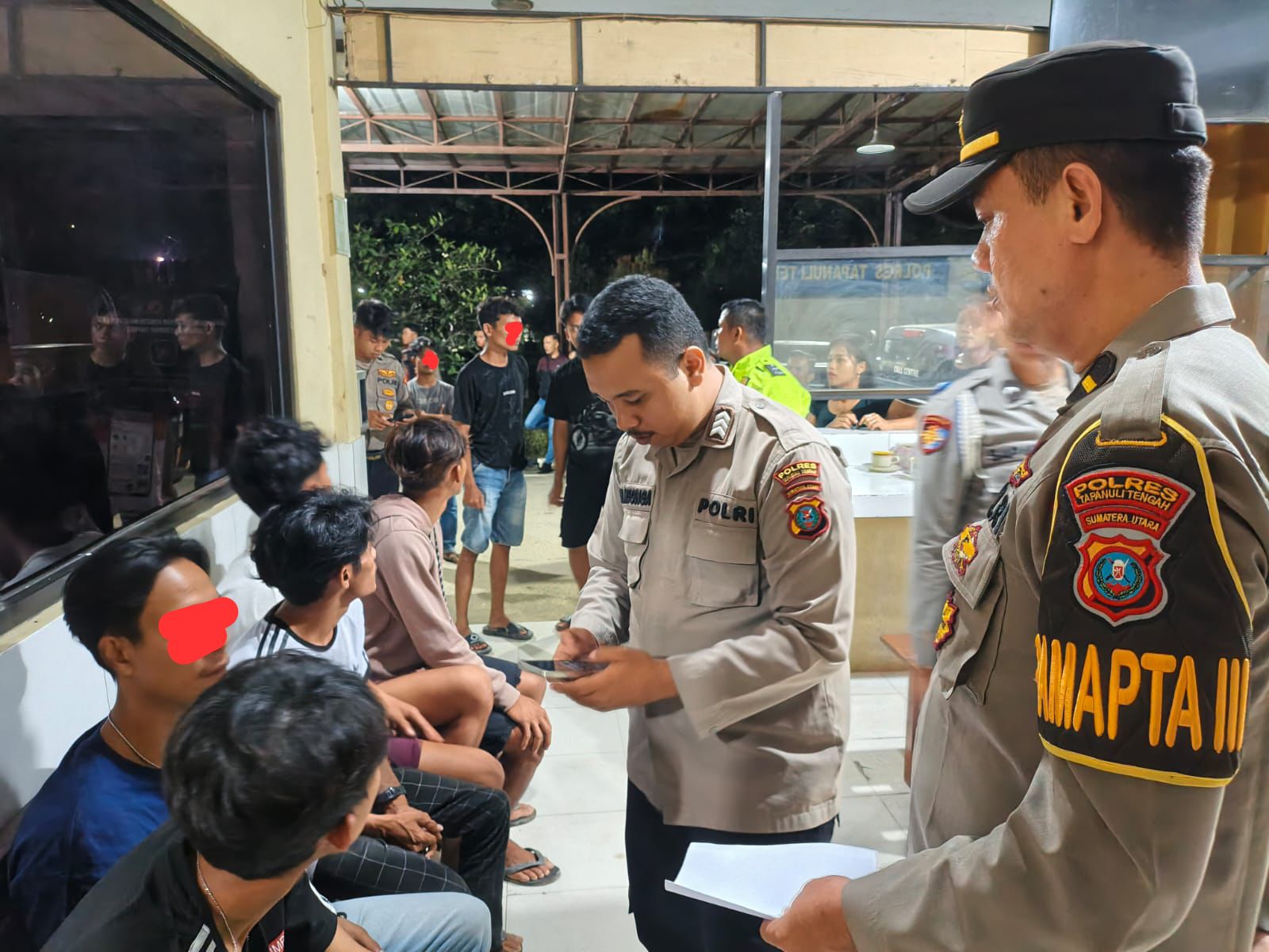 Polres Tapteng Redam Potensi Tawuran Remaja Di Rusunawa Pandan, Sebilah Parang Disita