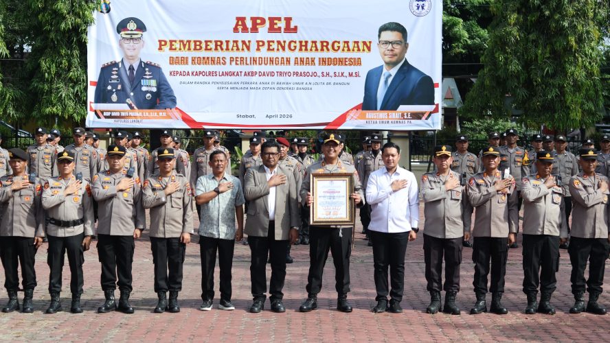Tangani Kasus Viral Secara Humanis, Polres Langkat Raih Penghargaan Komnas PA