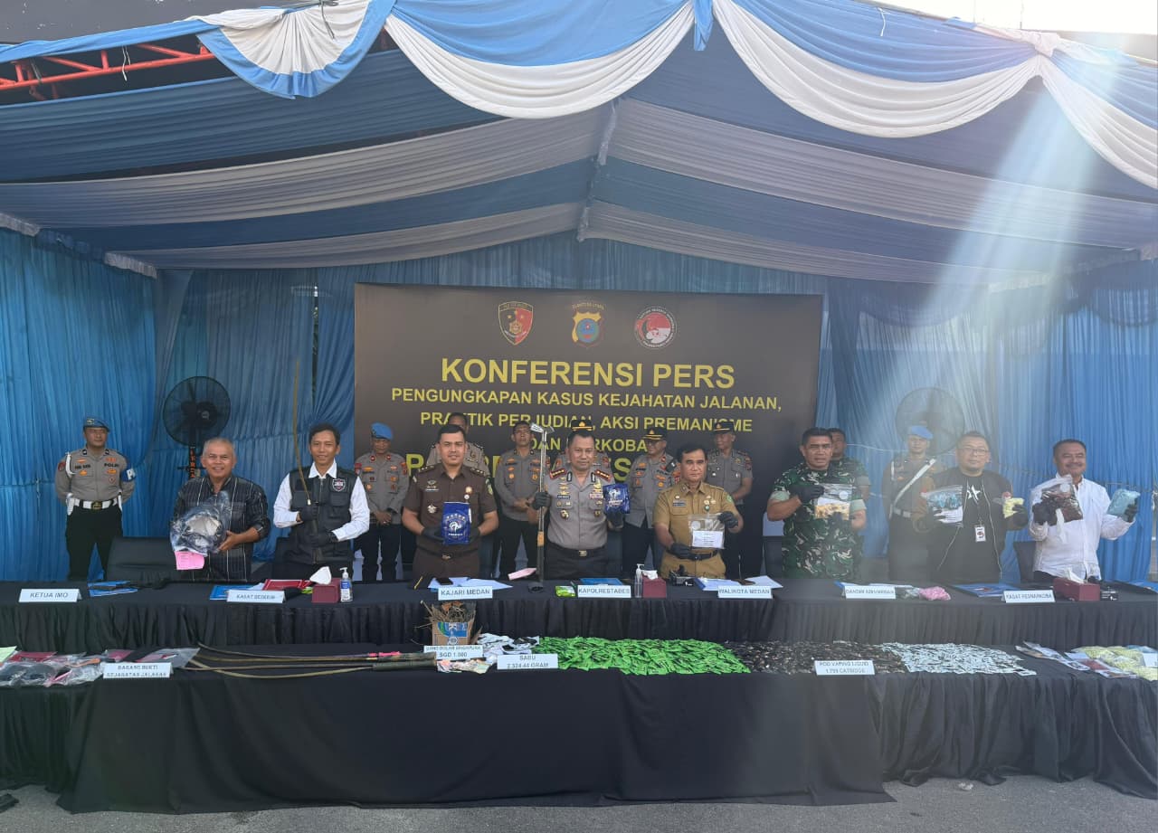 Medan”Bersih-Bersih”: Polrestabes Medan Gulung 290 Pelaku Kejahatan, 19 Diterjang Timah Panas