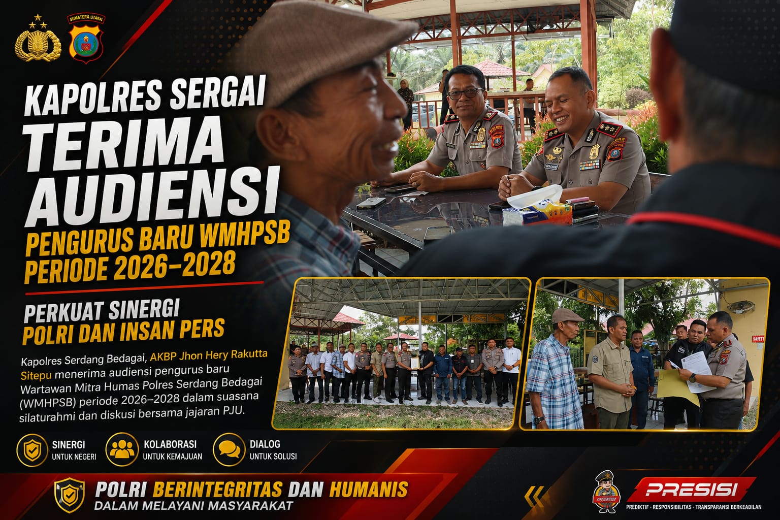 Kapolres Sergai Terima Audiensi Dan Silaturahmi Pengurus Baru WMHPSB Periode 2026–2028