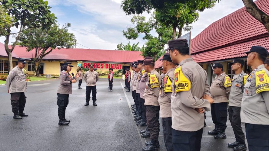 Apel Gabungan Sat Binmas Polres Binjai: Kapolres Tekankan Peran Aktif Bhabinkamtibmas Jaga Keamanan Warga