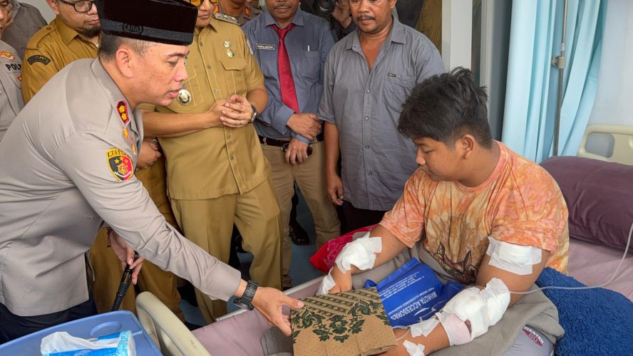 Kapolres Binjai Jenguk Korban Begal Pelajar, Pastikan Pendampingan Dan Penanganan Maksimal 