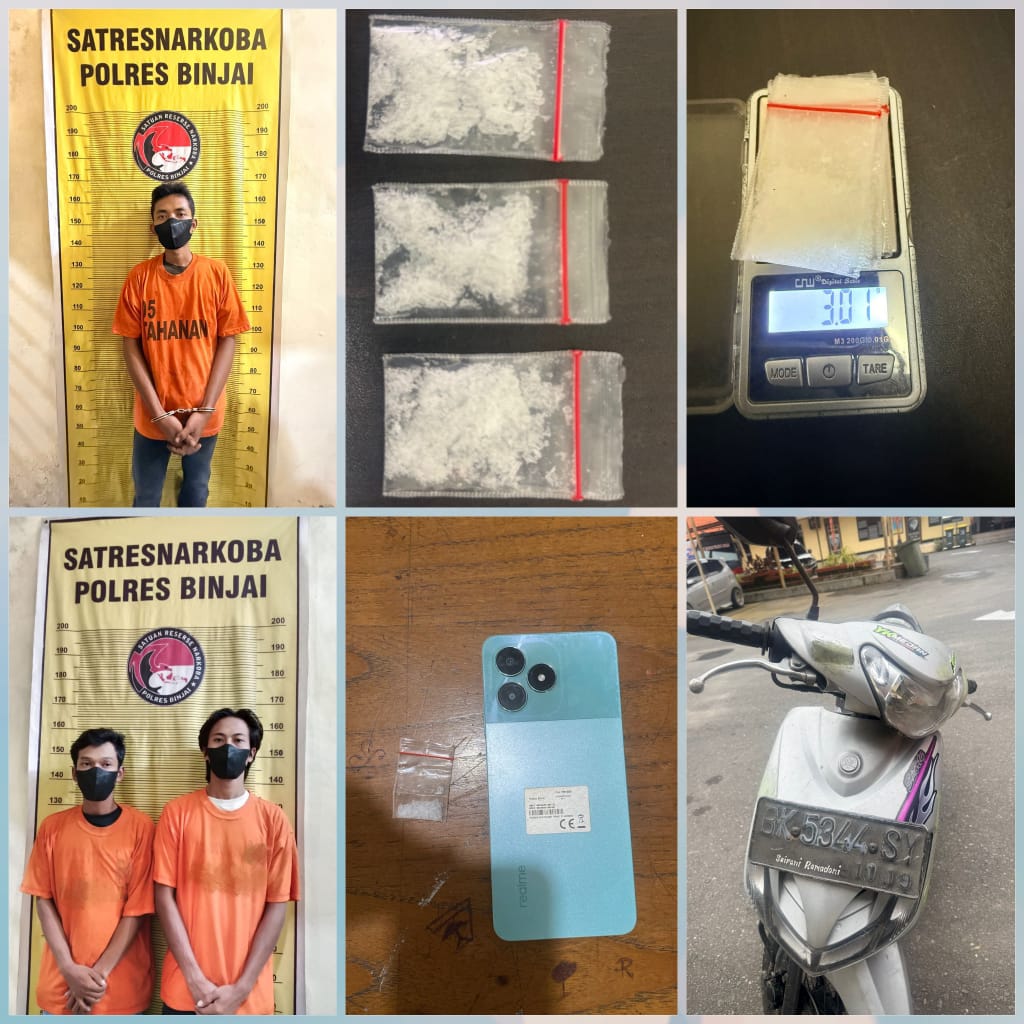 Satu Pengedar Dan Dua Pengguna Narkoba Diciduk Polres Binjai