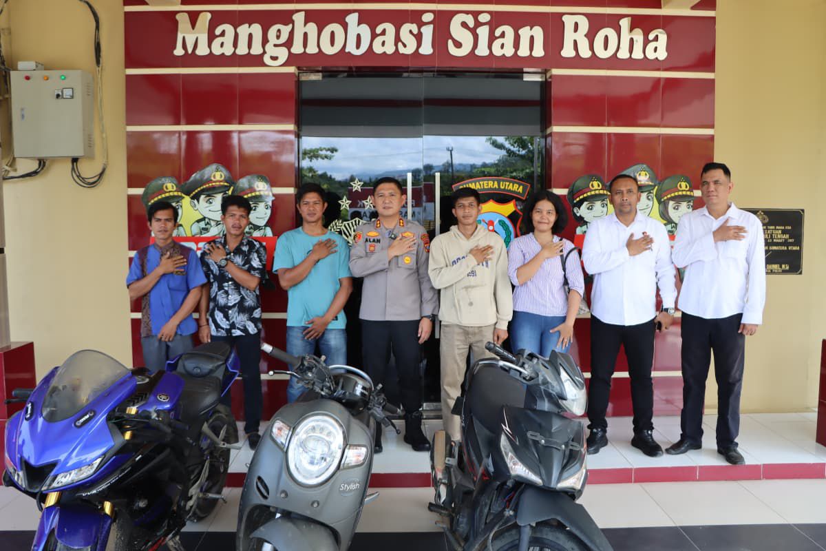 Polres Tapteng Kembalikan 3 Unit Sepeda Motor Hasil Ungkap Kasus Curanmor Ke Pemiliknya
