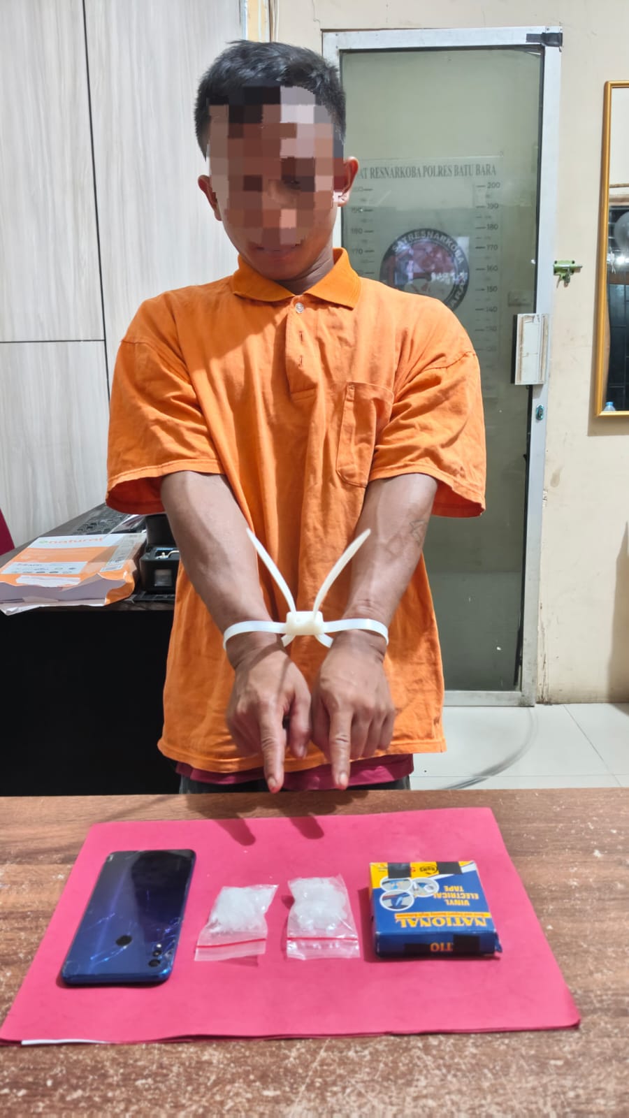 Polres Batu Bara Ungkap Kasus Sabu Di Exit Tol Indrapura, Seorang Pria Diamankan Dengan Barang Bukti Hampir 20 Gram
