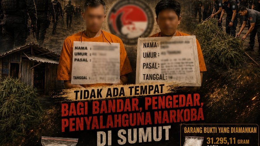 Sepekan Gempur Narkoba Tanpa Henti, Polda Sumut Ungkap 344 Kasus Narkoba, 433 Tersangka Diciduk