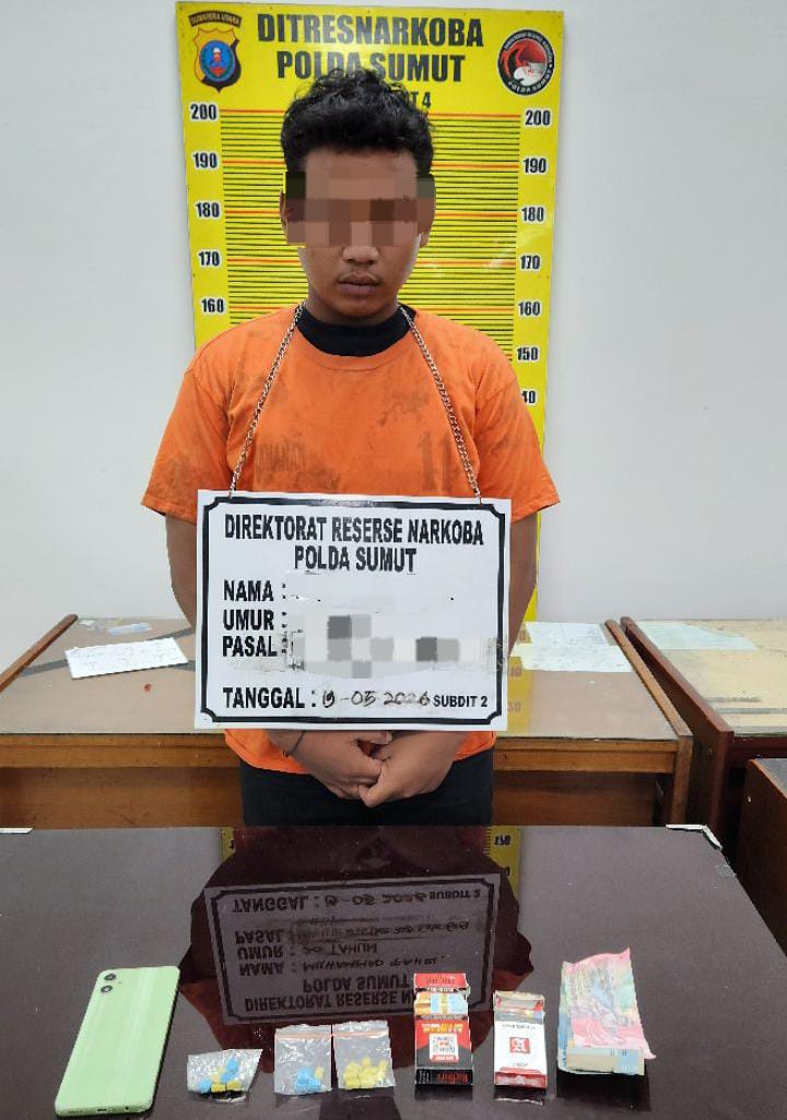 Ditresnarkoba Polda Sumut Ungkap Dugaan Peredaran Ekstasi Di Deli Serdang, Puluhan Pil Disita Dari Rumah Pelaku