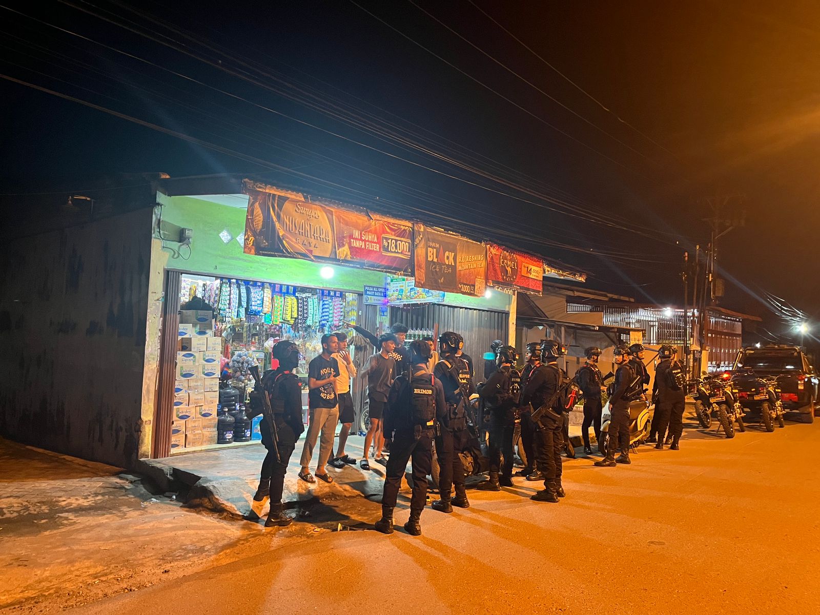 Patroli Dini Hari Brimob Polda Sumut Berhasil Gagalkan Tawuran dan Balap Liar di Kota Medan