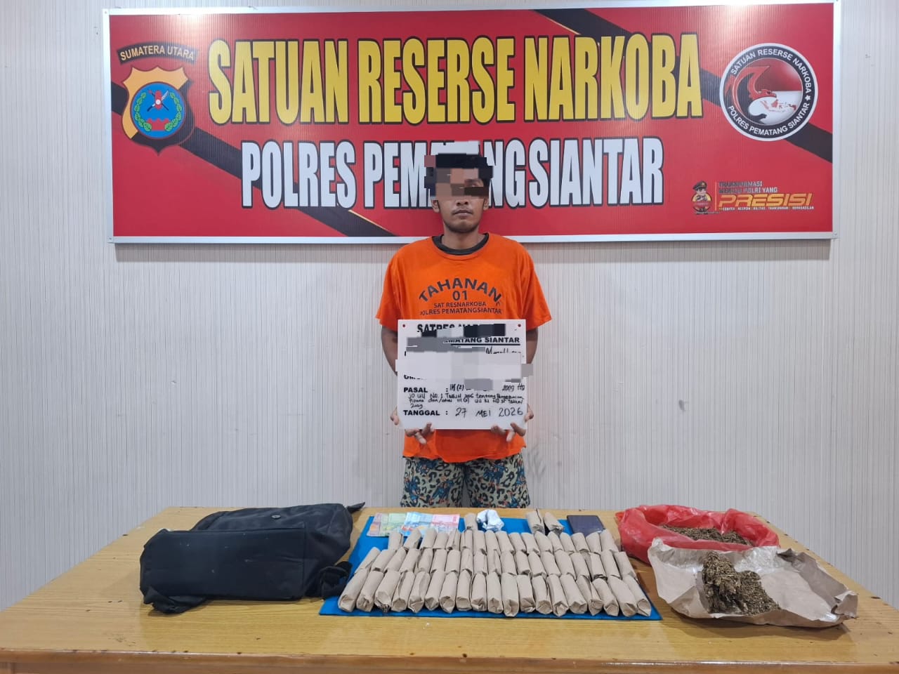 Polres Pematangsiantar Ungkap Dan Amankan Warga Gang Pulut Putih Milik Ganja