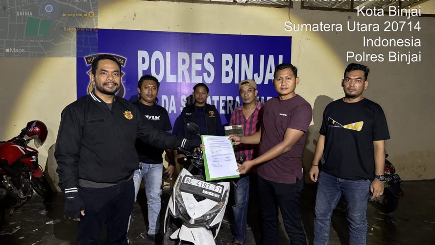 Team Khusus Anti Begal Polres Binjai Berhasil Amankan Sepeda Motor Hasil Curian Di Kabupaten Langsa Prop.NAD Yang Melintas Di Wilayah Kota Binjai