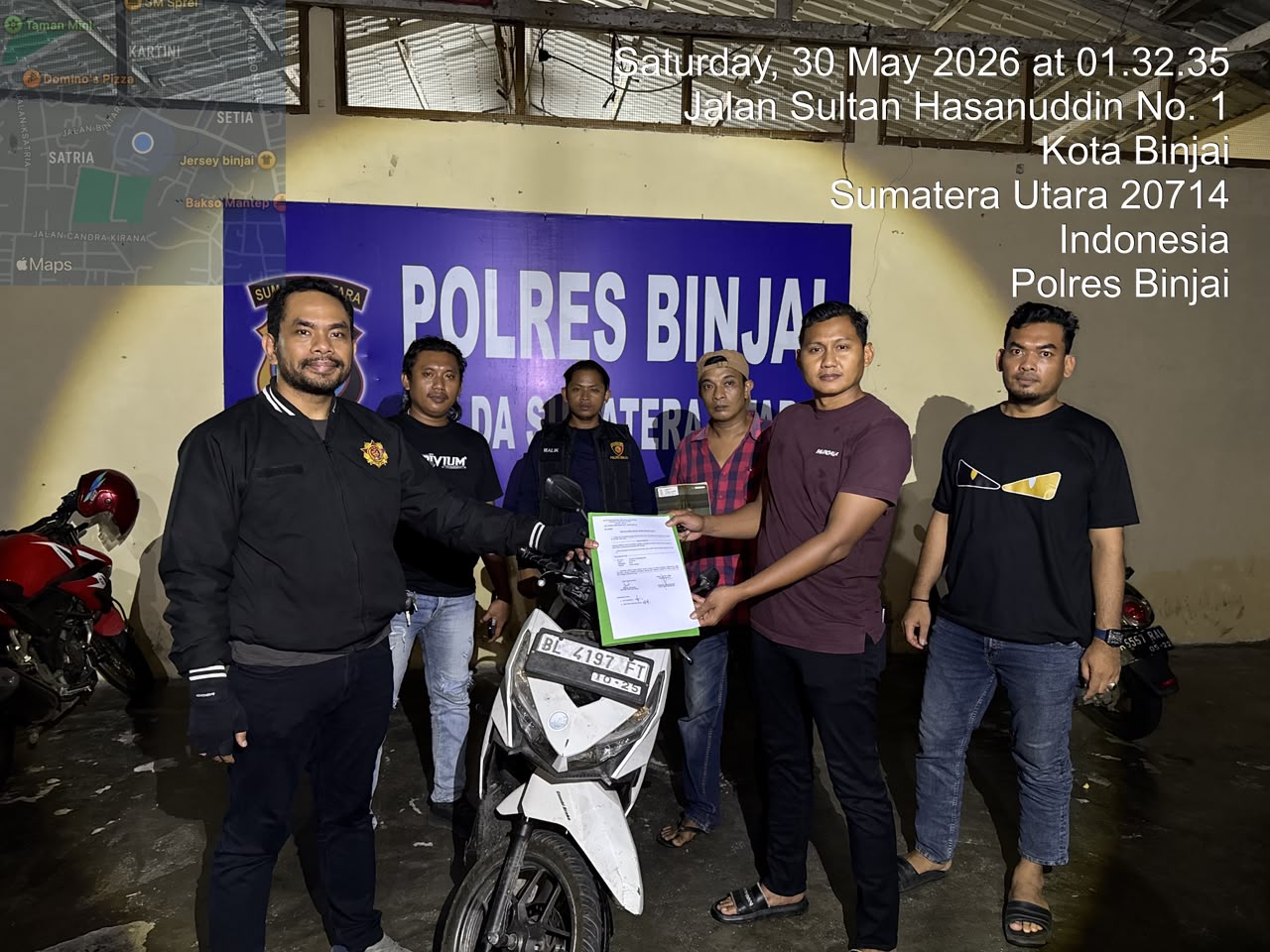 Team Khusus Anti Begal Polres Binjai Berhasil Amankan Sepeda Motor Hasil Curian Di Kabupaten Langsa Prop.NAD Yang Melintas Di Wilayah Kota Binjai