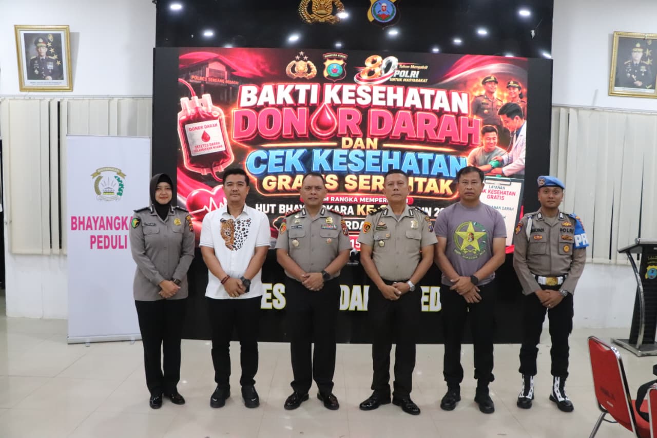 Polres Sergai Gelar Bakti Kesehatan, Ratusan Warga Dan Personel Ikuti Pemeriksaan Serta Donor Darah Gratis