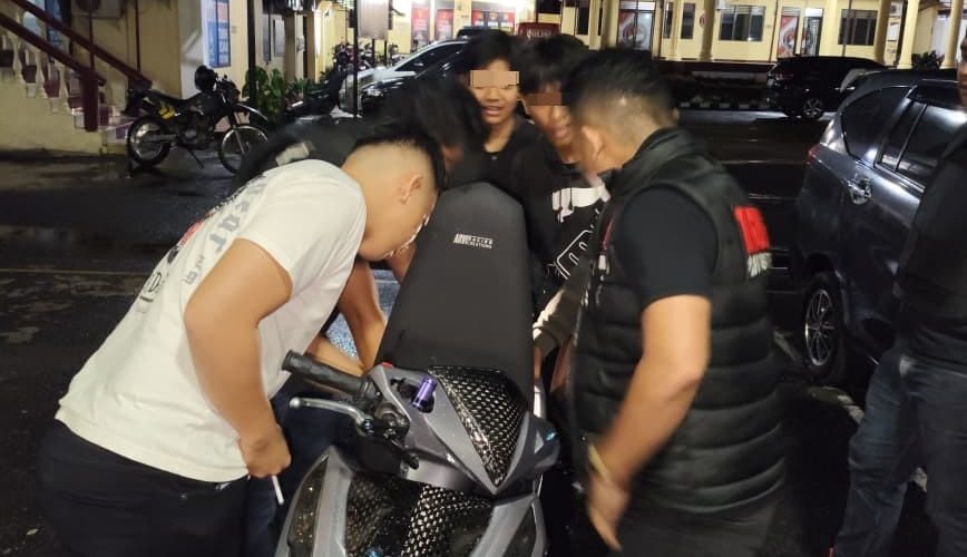Saat Patroli,Polres Pematangsiantar Amankan Tiga Sepedamotor Knalpot Brong