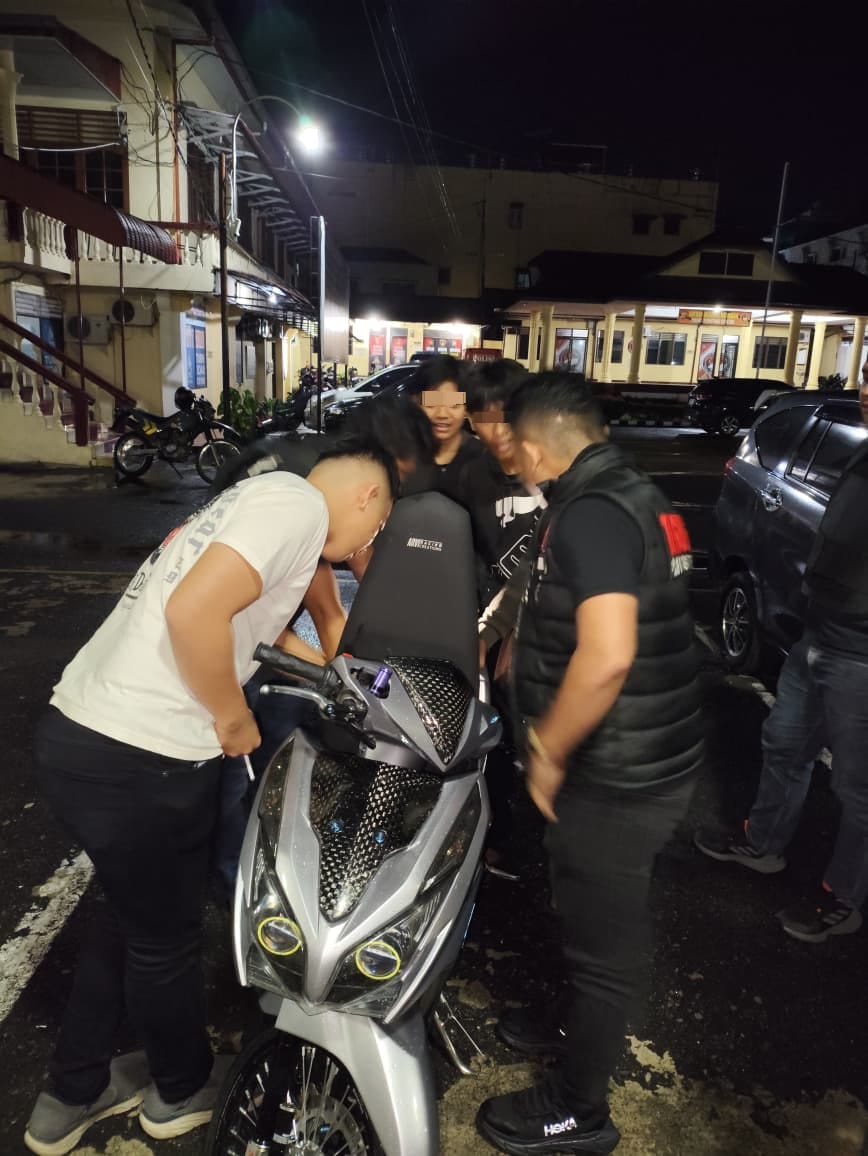 Saat Patroli,Polres Pematangsiantar Amankan Tiga Sepedamotor Knalpot Brong